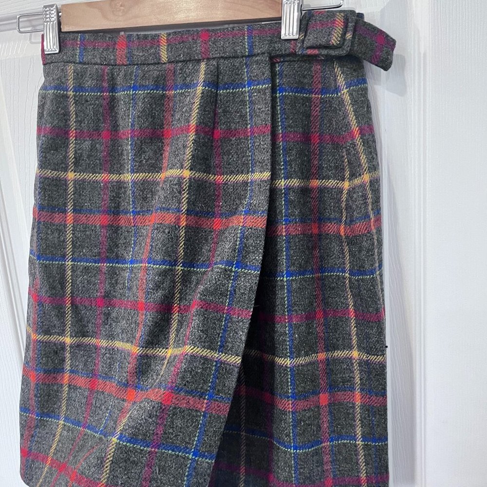 Twin Peaks Style Vintage Plaid Mini Wrap Skirt Mod